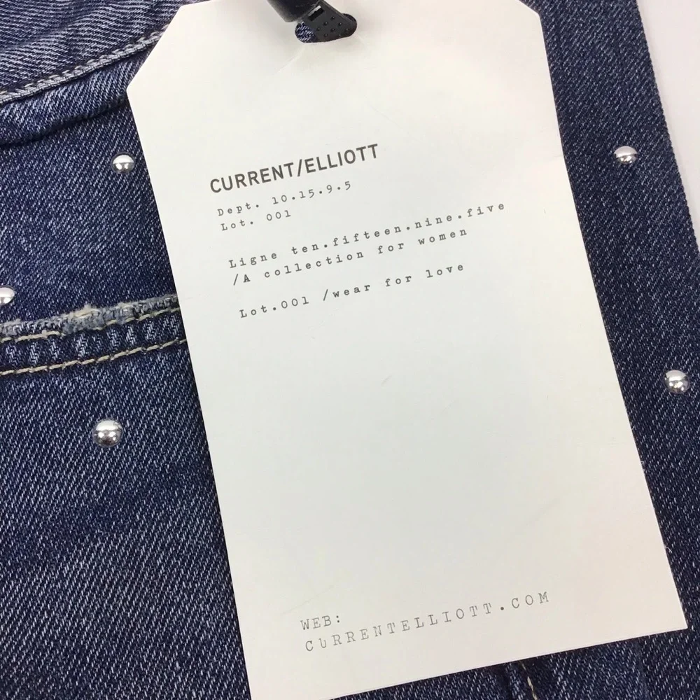 NWT Current / Elliott Vintage Crop Slim Studded Jean | 24